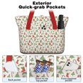 thumbnail image 2 of Tote Bag for Women - Green and Red Christmas Pattern Shoulder Bag - Large Utility Work Duffle Bag with Zipper Handbag for Travel, Work, Sprots, 2 of 5