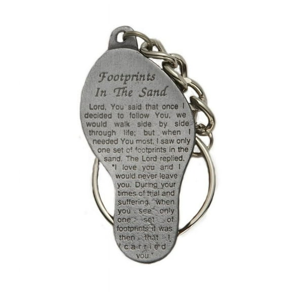 Extel Pewter Footprints in the Sand Key Chain