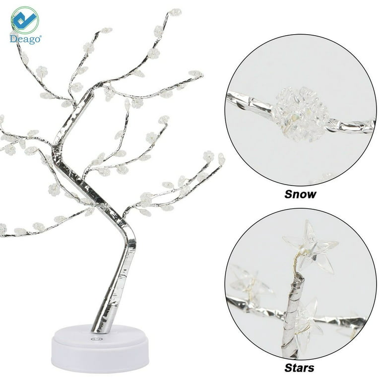 Deago Star Bonsai Tree Light - 20 Artificial Fairy Light Spirit Tree Lamp  with 60 LED Star Lights - USB/Battery Touch Switch, for Kids Room Bedroom  Party Christmas 