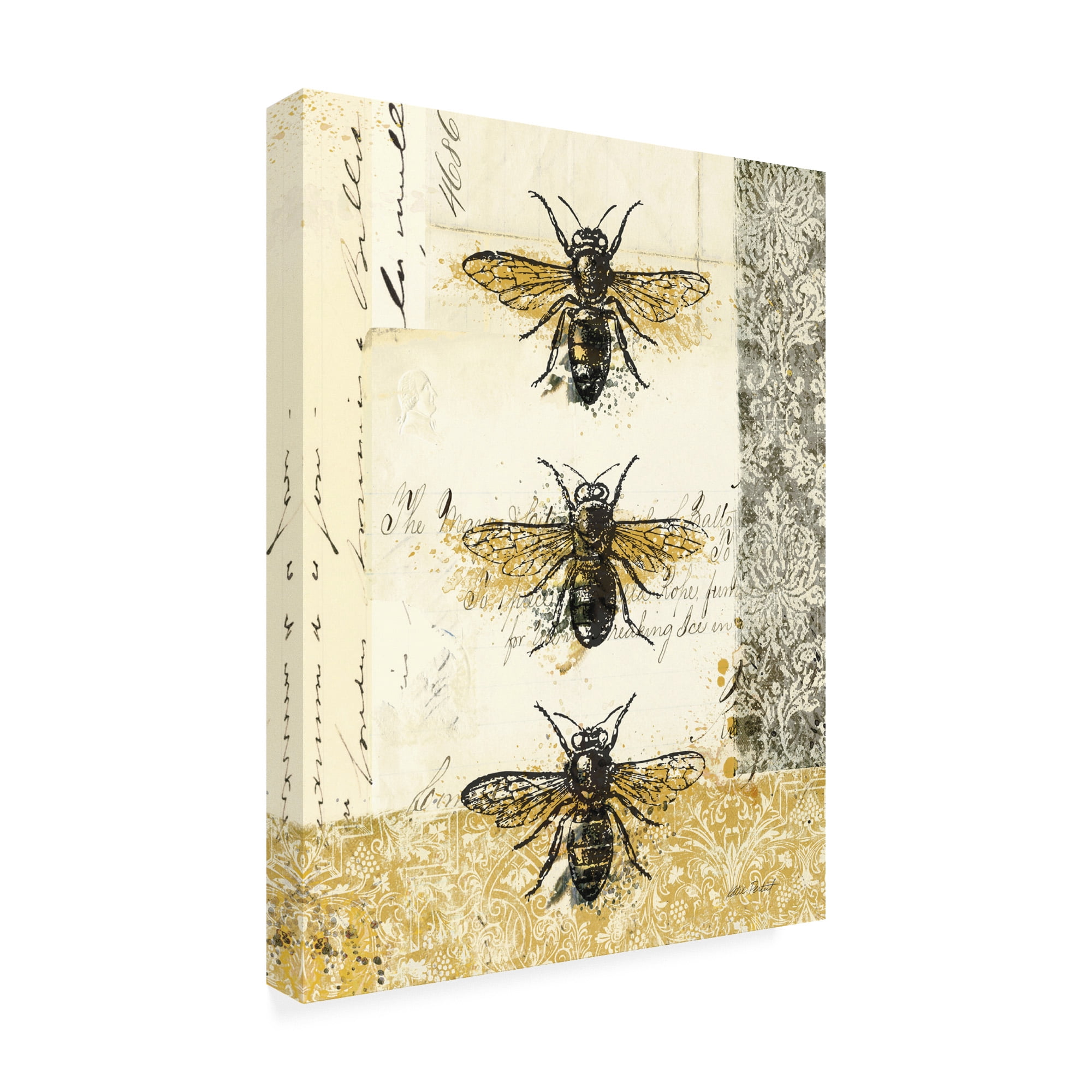 Trademark Fine Art 'Golden Bees n Butterflies No 1' Canvas Art by Katie Pertiet