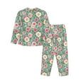 thumbnail image 2 of Goofa Rose Flowers Printed Women’s 2 Piece Pajama Set Super,Pajamas Women's Long Sleeve Sleepwear Soft Button Down Loungewear Pjs Lounge Set Nightwear-, 2 of 9