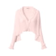thumbnail image 6 of PBFRDSJ Women's Y2K Open Front Cardigan Textured Lettuce Trim Long Sleeve Loose Streetwear Chiffon Cover Up, 6 of 7