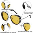 thumbnail image 4 of Gafas de sol retro steampunk redondas steampunk con doble puente A, 4 of 5