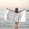 thumbnail image 3 of Toalla de playa con versículo bíblico de Juan 3:16, toalla de baño de microfibra, manta de playa suave para desfiles, natación, yoga, mujeres y hombres, 3 of 4