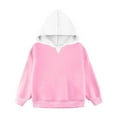 thumbnail image 3 of Girls Oversize Tee Shirts New Girls Oversized Hoodie Color Block Hooded Sweatshirts Trendy Long Sleeve Pullover Kids Fall Clothes Pinky 13 Years, 3 of 8