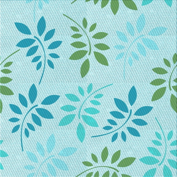 Ahgly Company Machine Washable Indoor Square Transitional Medium Turquoise Green Area Rugs, 5' Square