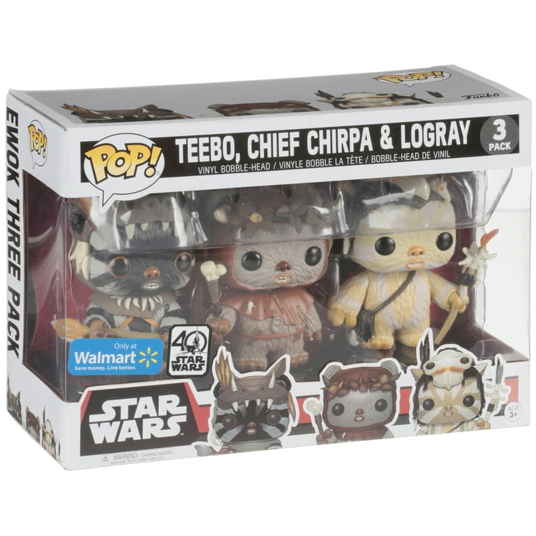 Funko POP! Movies: Star Wars - Ewok 3 Pack - Teebo, Chirpa, Logray -  Walmart Exclusive