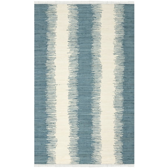 SAFAVIEH Montauk Twyla Geometric Cotton Area Rug, Blue, 6' x 9'