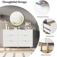 thumbnail image 5 of Huloretions Fluted Wood Dresser 6 Drawers Dresser for Bedroom, Large Modern Chest of Drawers, White Dresser with Gold Handle, Wood, 5 of 7