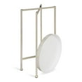 thumbnail image 5 of Kate and Laurel Celia Round Metal Foldable Tray Accent Table, White with Silver Base, 5 of 5