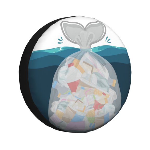 XMXY Plastic Waste Spare Tire Cover，Universal Waterproof Cover for Jeep RV Tire Wheel Protection 14 inch