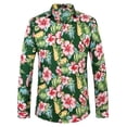 thumbnail image 1 of SSLR Hawaiian Shirts for Men Dress Shirt Button Down Shirt Floral Long Sleeve Shirt, 1 of 8