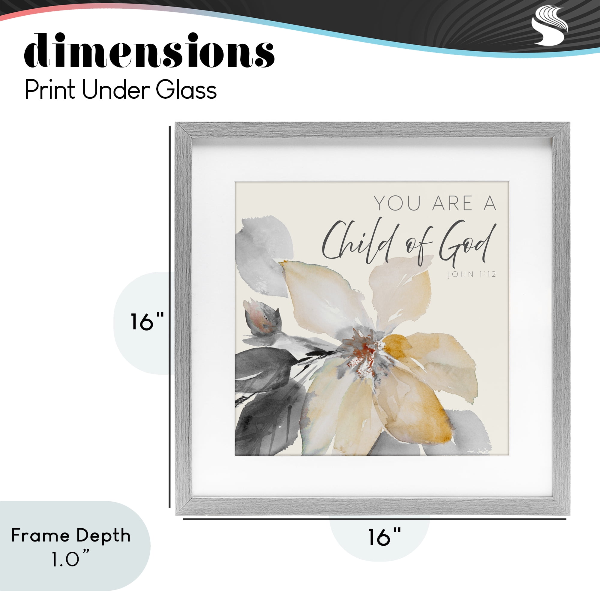 Stupell Industries Child Of God Flower Gray Framed Print Under Glass, design by Lanie Loreth