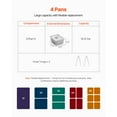 thumbnail image 4 of KFFKFF 4-Compartment Professional Food Heater, 4 x 1/2 Trays Electric Steam Station, 1500W Industrial Grade Buffet Food Heating Equipment with Storage Shelf, Stainless Steel Serving Unit, 4 of 9