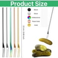 thumbnail image 2 of Tutuviw Pickle Fork, 304 Stainless Steel Appetizer Forks, 8.7" Fruit Fork, Long Handle Salad Forks, Portable Cocktail Forks, Dessert Fork, Olive Fork, Pickle Grabber（Colorful, 5 Pcs）, 2 of 8