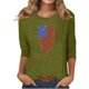 thumbnail image 1 of Blusas para Mujeres Casual 3/4 Manga Cuello Redondo Impreso Suelto, Mujer 3/4 Manga Tops Y Blusas para Diario, 1 of 6