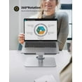 thumbnail image 4 of Swivel Laptop Stand, Laptop Riser - [360-Rotating] Ergonomic Aluminum Computer Desk Holder Compatible with MacBook, Air, Pro, Dell XPS, HP and More 10" - 17.3" Notebook - Sliver, 4 of 7
