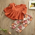 thumbnail image 5 of 6M-5Y Toddler Baby Kid Girls Flower Clothing Set Autumn Long Sleeve Ruffles Tops + Floral Pants Outfits, 5 of 6