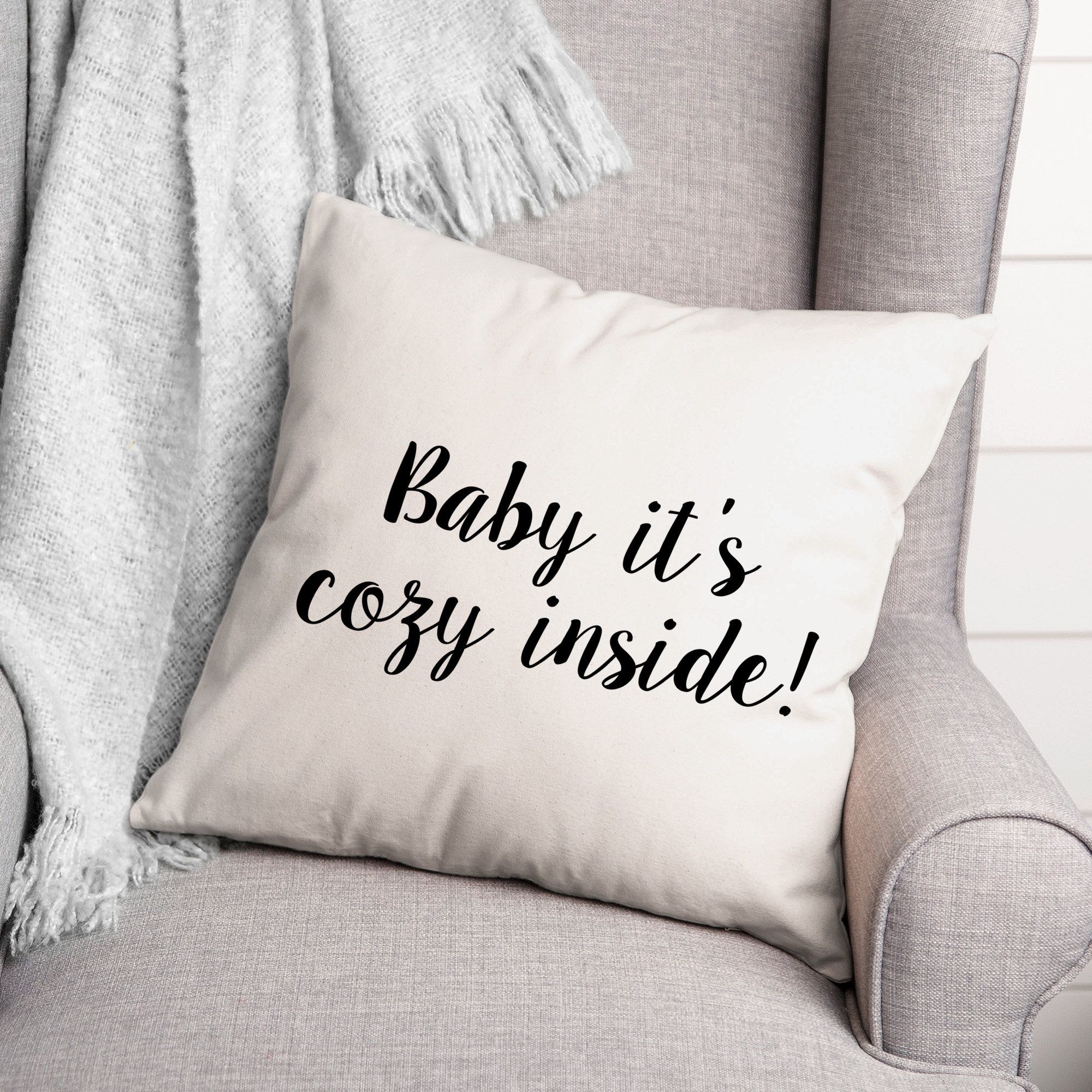 Creative Products Baby It's Cold Inside 18x18 Spun Poly Pillow