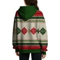 thumbnail image 5 of Fiaer Christmas Womens Oversized Hoodie Trendy Baggy Long Sleeve Hooded Sweatshirts Funny Graphic V Neck Pocket Xmas Tops 4-Green XXXXL, 5 of 5