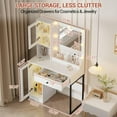 thumbnail image 5 of Makeup Vanity Desk with LED Mirror, Charging Station, Storage Drawers & Cabinets for Bedroom, 5 of 8