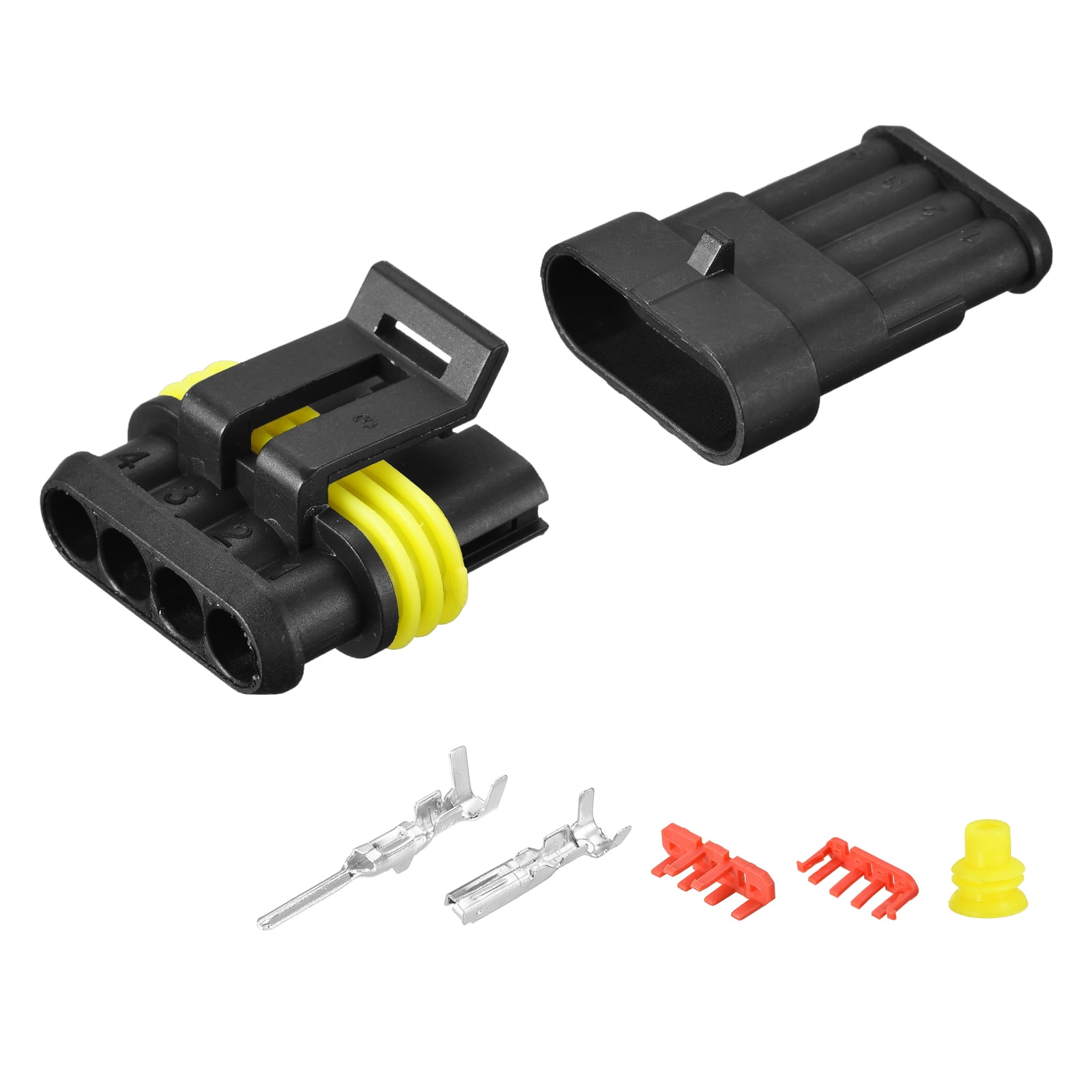 Uxcell Waterproof Connector Electrical Quick Connect 4 Pin Wire