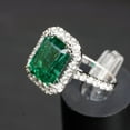 thumbnail image 2 of Emerald ring for women, Vintage emerald ring, Emerald engagement ring, Statement ring,, 2 of 5