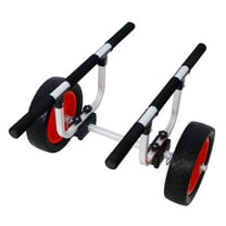 Kayak Cart Heavy Duty, Canoe Dolly with 12" Airless Wheels - Adjustable Width Kayak Trolley for Beach & Transport, 300lb Capacity