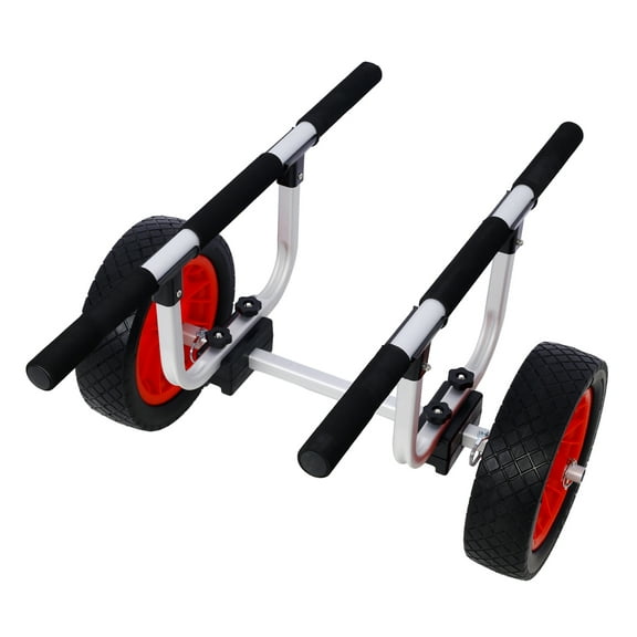 Kayak Cart Heavy Duty, Canoe Dolly with 12" Airless Wheels - Adjustable Width Kayak Trolley for Beach & Transport, 300lb Capacity