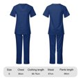 thumbnail image 4 of Uniforme de trabajo de enfermería con cuello en V y bolsillo de color sólido europeo y americano para mujer, 4 of 5