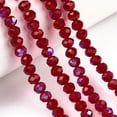 thumbnail image 4 of 10Strand Electroplate Glass Beads Strands Half Rainbow Plated Faceted Rondelle 4x3mm Hole: 0.4mm FireBrick 113~115pcs/strand 41~42cm, 4 of 4
