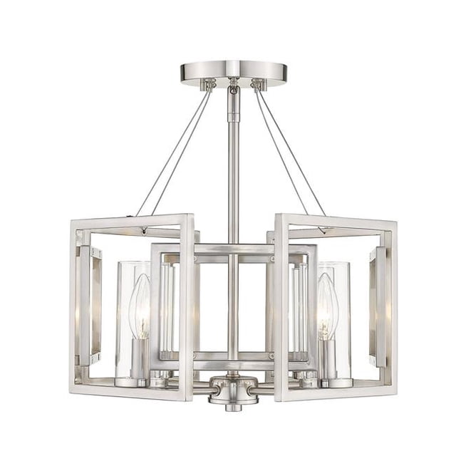 Golden Lighting 6068-SF PW 16 in. Marco 4 Light Pewter Convertible Semi-Flush Ceiling Light