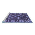 thumbnail image 2 of Ahgly Company Machine Washable Indoor Square Abstract Blue Modern Area Rugs, 4' Square, 2 of 4