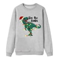 thumbnail image 1 of Christmas Dinosaur Print Family Matching Long Sleeve Lightweight Sweatshirt For Mom, 1 of 5