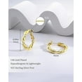 thumbnail image 4 of Sdmnsg-T Gold and Silver Hoop Earrings for Women, Lightweight Twisted Desgined, Mixed Metal with 925 Sterling Silver Post Gold, 4 of 6