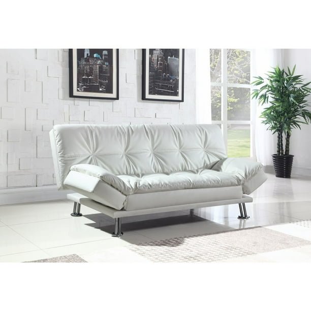 Contemporary Styled Comfortable Sofa Bed, White