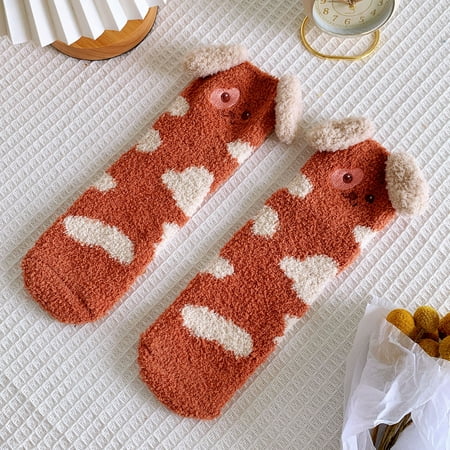 

NEGJ Womens Cartoon Fuzzy Socks Winter Home Slipper Warm Soft Thick Comfy Gift