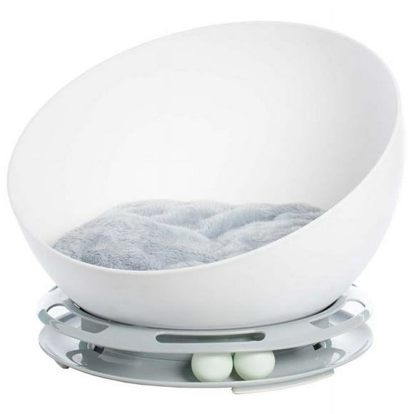 Plastic Bowl Shaped Sleeping Bed House Cat Cave Lounge with Ball Toy