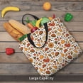 thumbnail image 6 of Defioc Thanksgiving Food Pattern Tote Bag for Women,Large Capacity Tote Bag with Zipper Casual Shoulder Handbags Shopping Bag, 6 of 8