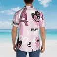 thumbnail image 6 of Kll Men'S Hawaiian Shirt Short Sleeve Button Down Beach Shirts-Eiffel Tower And Butterflies, 6 of 8