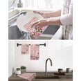 thumbnail image 5 of Pink Spring Floral Kitchen Dish Towels for Drying Dishes Set of 2, Watercolor Flowers Butterfly Checkered Waffle Weave Microfiber Hand Tea Bathroom Towels Quick Dry & Absorbent Towel 15.7x23.6, 5 of 7