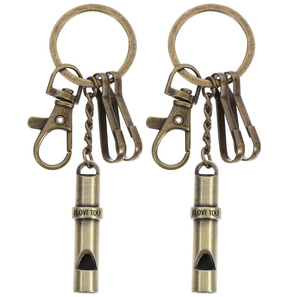 2 llaveros con silbato vintage, llavero creativo para parejas, regalo
