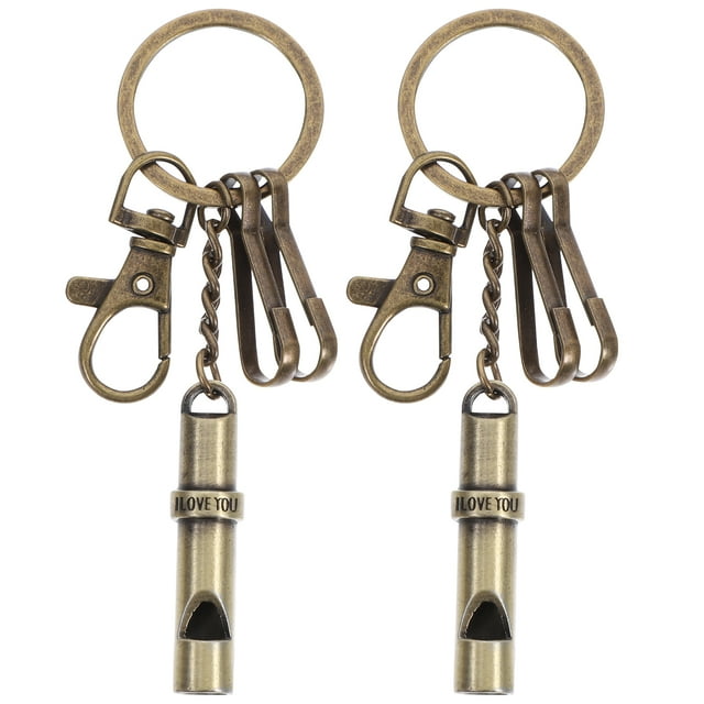 GOOHOCHY 2 llaveros con silbato vintage, llavero creativo para parejas, regalo