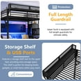 thumbnail image 5 of Queen Size Loft Bed with Charging and LED Lights, Heavy Duty Metal Frame with Wardrobe, Storage Stairs and Shelves, Noise-Reduced Design, Black, 5 of 6
