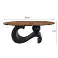 thumbnail image 4 of GZXS Modern Nesting Table Set of 2 - Oval Coffee Table and Round End Table, Luxury Accent Table w/ Metal Base, for Living Room and Apartment (Brown&Black), 4 of 9