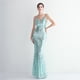 thumbnail image 3 of Posicionamiento flor condole cinturón noche lentejuelas vestido largo banquete delgado vestido de noche elegante, 3 of 6