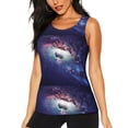 thumbnail image 1 of Fotbe Planets Stars And Galaxies Blusas Sin Mangas para Mujer – Estilo Casual, Corte Suelto, Slim-Fit, Cuello Redondo Deportivo, Tops de Verano para Gimnasio y Yoga-Large, 1 of 7