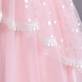 thumbnail image 4 of USNSM Children Solid Fashion Dress Girls Sleeveless Princess Dress Bow Tie Lace Flowers Mesh Dress Tufted Dress Pink 5-6 Years, 4 of 9