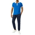 thumbnail image 1 of TRKIYQC - Polo para hombre con cremallera de un cuarto, casual, manga corta, cuello de solapa, color en contraste, tops ajustados TRKIYQC  Moda，ocio, 1 of 9