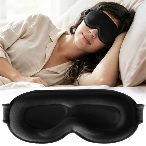 Lash‑Safe 3D Contour Weighted Sleep Mask, 99% Blackout Memory Foam Zero‑Pressure Eye Cover with Adjustable Strap for Side Sleepers Travel